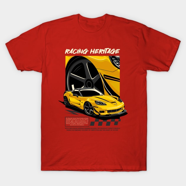 Corvette C6 Racing Heritage T-Shirt by Harrisaputra